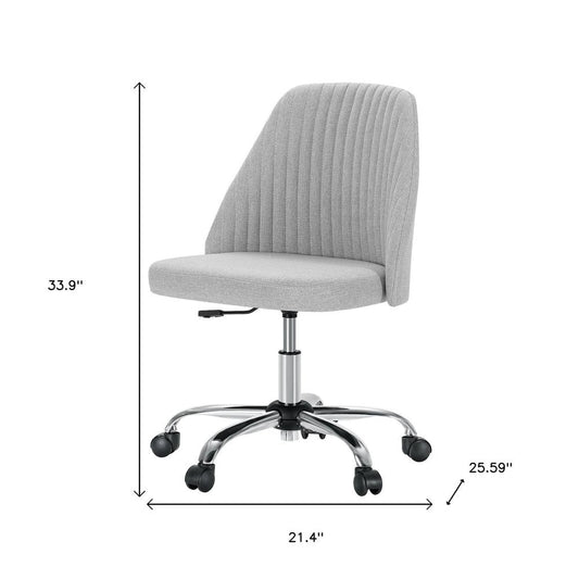 Gray and Silver Adjustable Height Swivel Rolling Office Chair HomeRoots