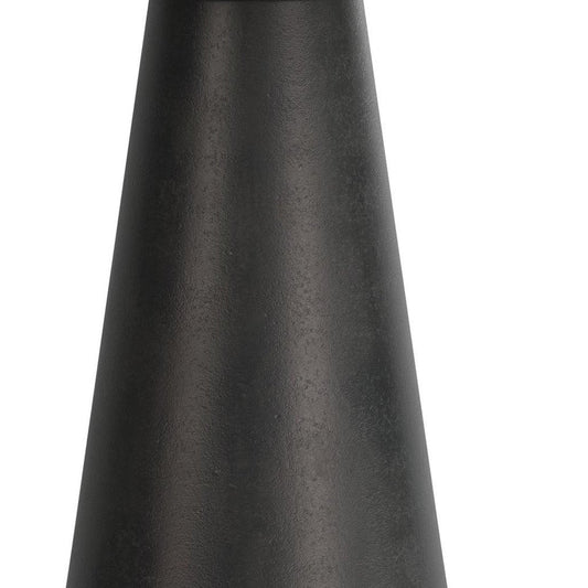 19" Powder Coated Graphite Distressed Aluminum Round Pedestal End Table