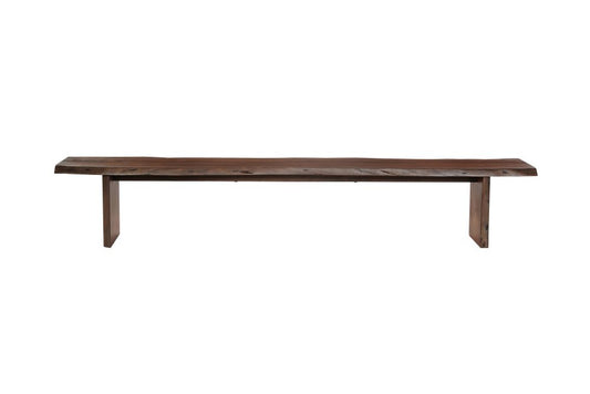105" Brown Solid Wood Solid Wood Live Edge Dining Bench HomeRoots