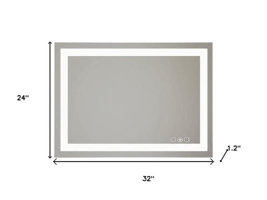 24" Clear Lighted Frameless Bathroom Vanity Mirror HomeRoots