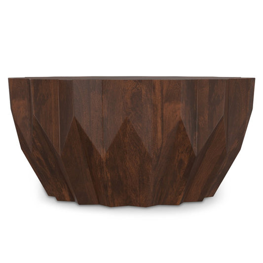 34" Walnut Solid Wood Free Form Solid Coffee Table