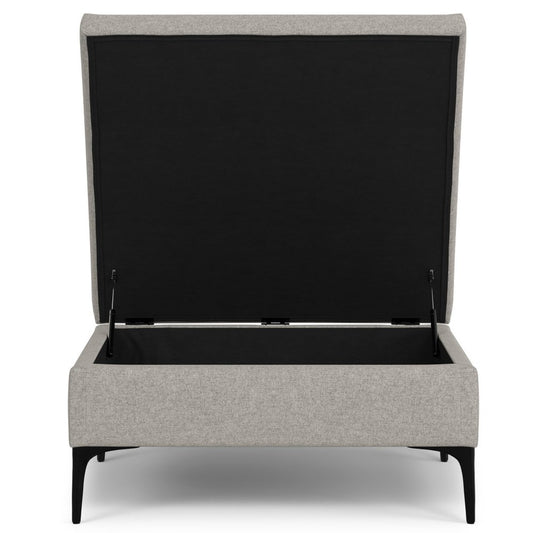 36" Cloud And Black Ottoman With Storage