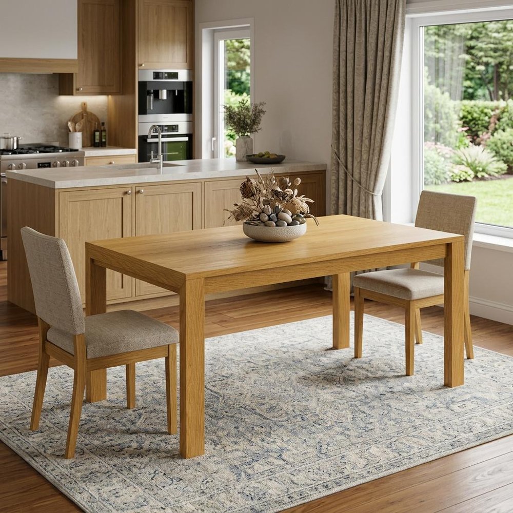 60" Oak Wood Dining Table HomeRoots
