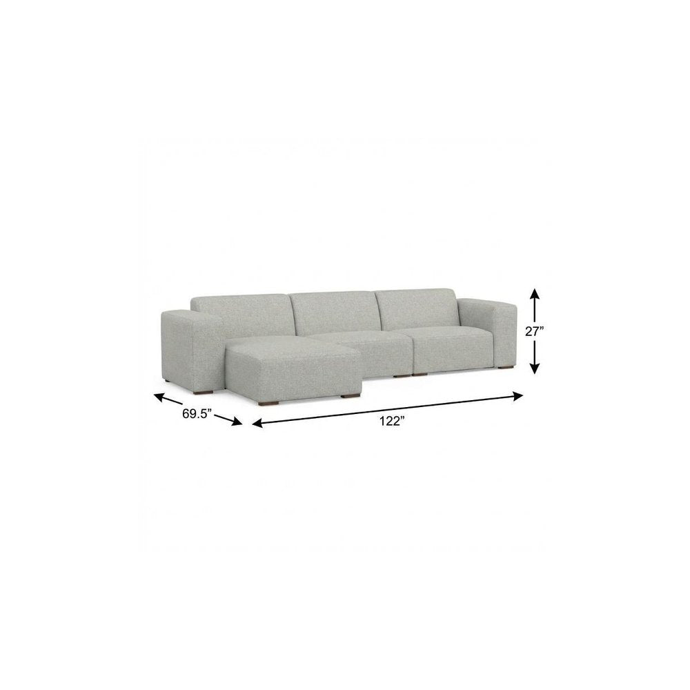 122" Gray Fabric Modular Sofa With Brown Legs HomeRoots