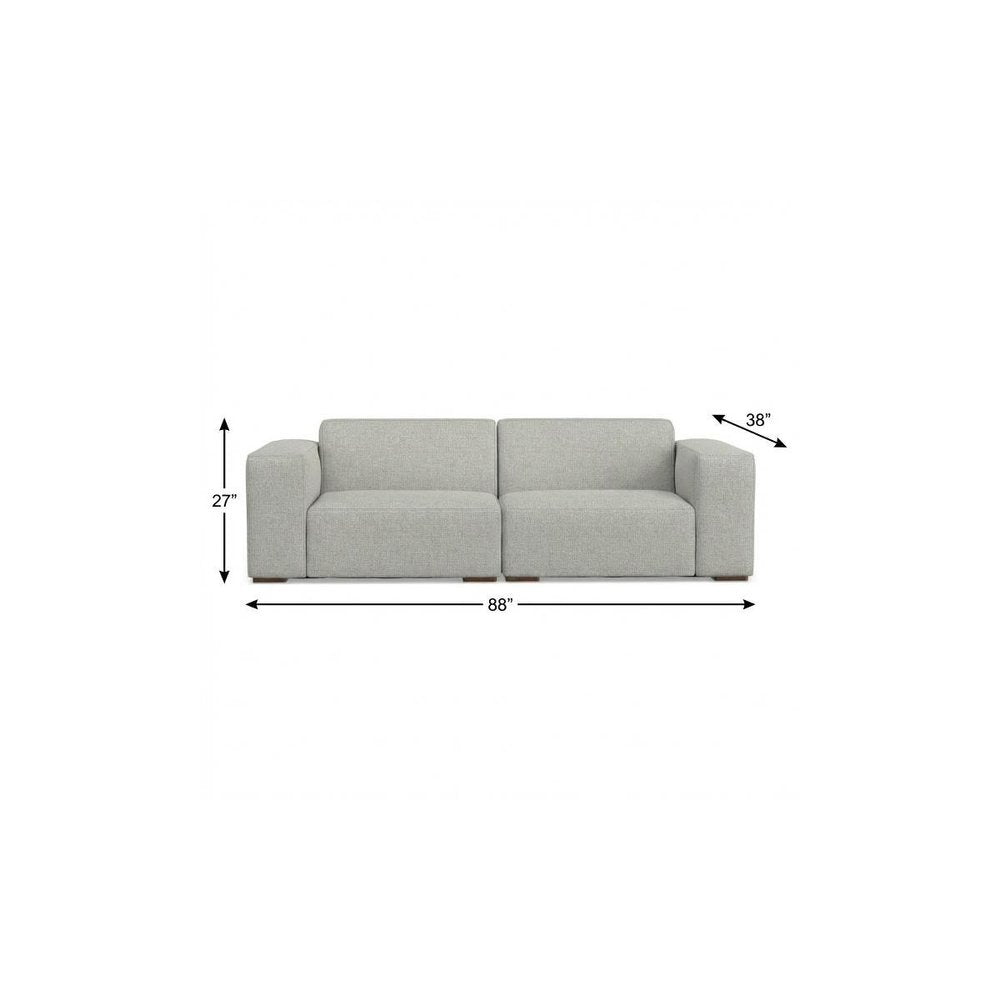 88" Gray Fabric Modular Sofa With Brown Legs HomeRoots