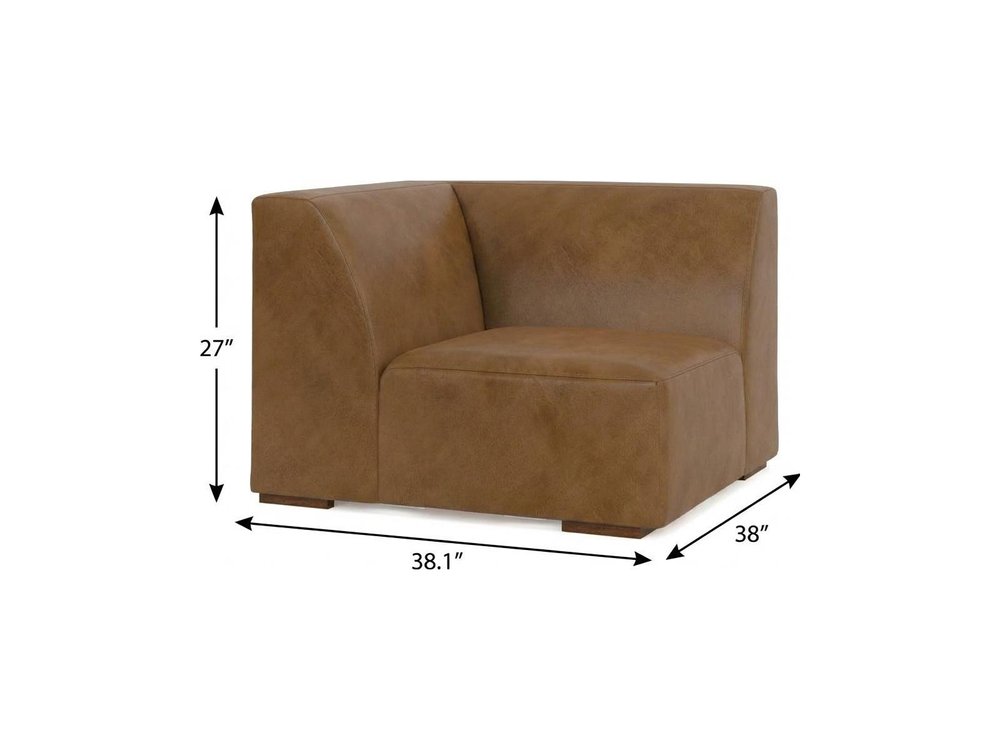 38" Brown Leather Modular Sofa HomeRoots