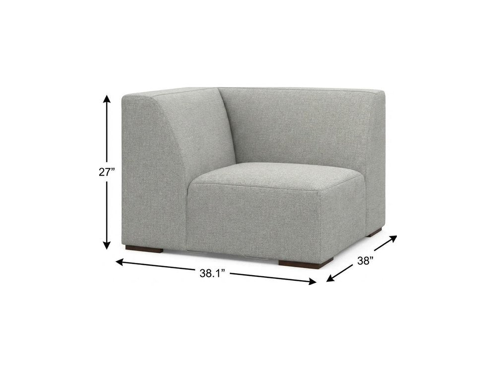 38" Gray Fabric Modular Sofa With Brown Legs HomeRoots