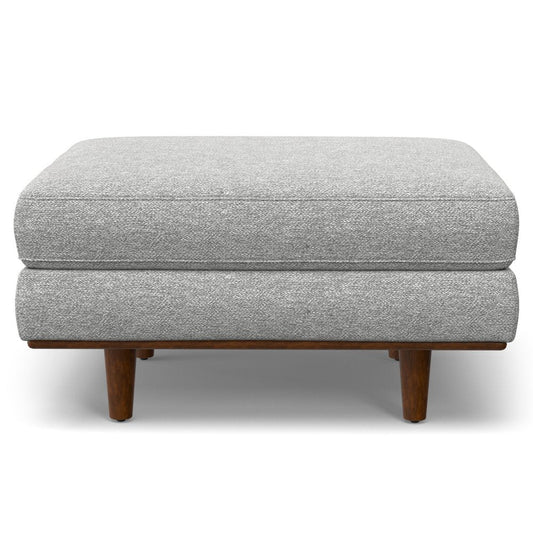 33" Gray And Brown Polyester Blend Cocktail Ottoman