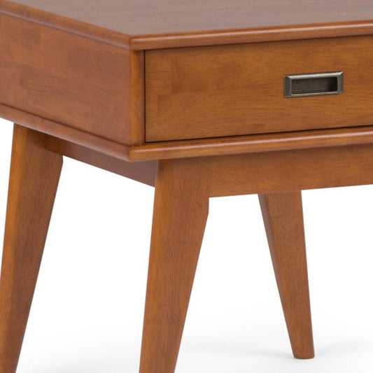 22" Brown Solid Wood End Table With Drawer