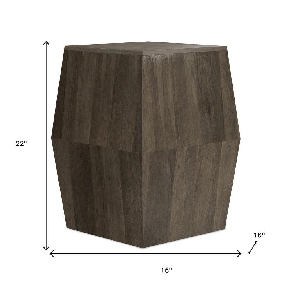 22" Natural Solid Wood Square Block End Table HomeRoots