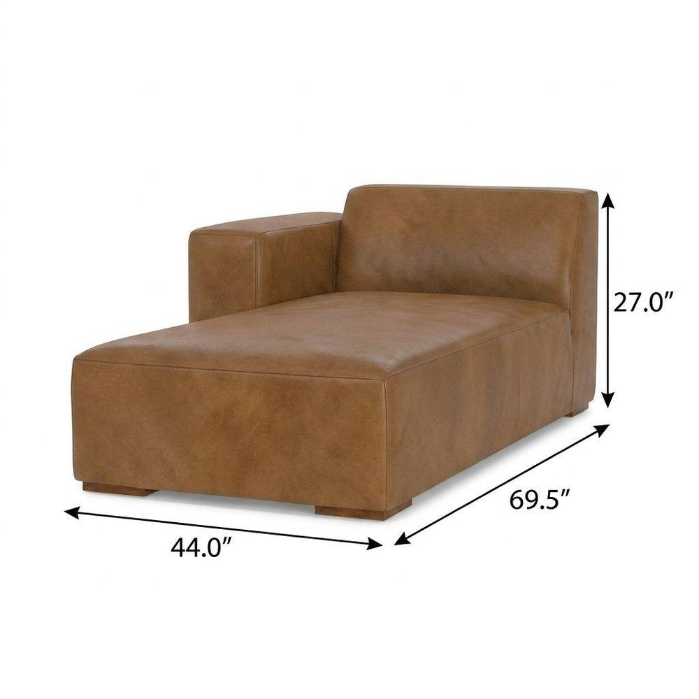 44" Brown Leather Arm Chair HomeRoots