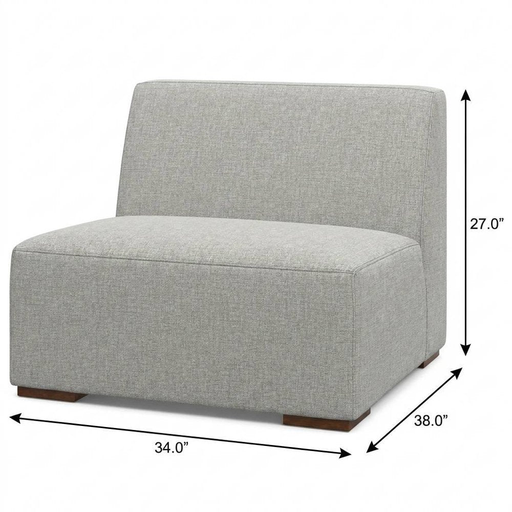 34" Gray and Brown Fabric Arm Chair HomeRoots