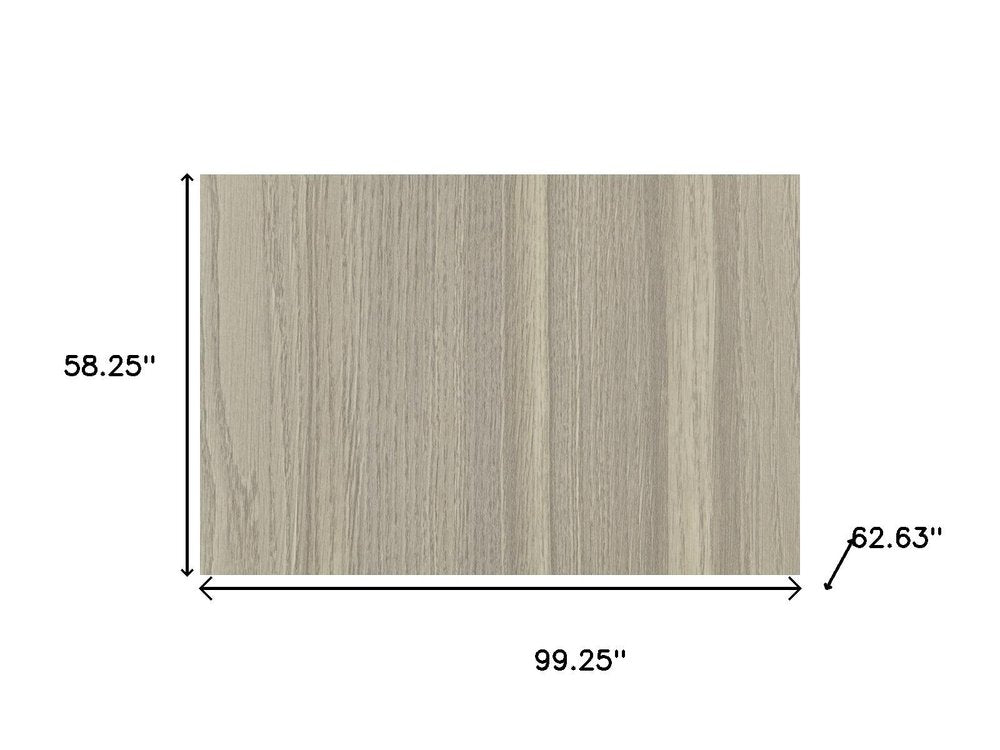Natural White and Beige Wood And Upholstery Lighted Upholstered Queen Bed Frame With USB And Drawers