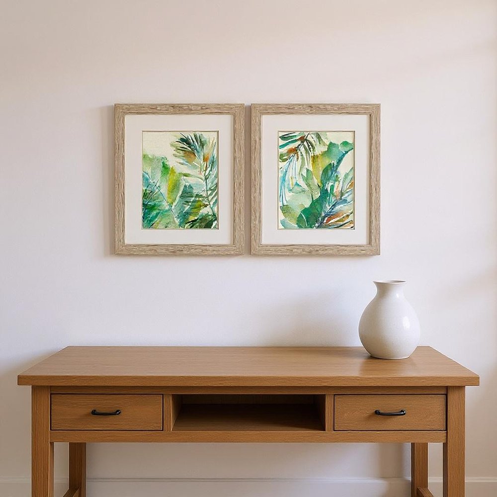Set Of Two Paradise Memory Brown Framed Wall Art HomeRoots