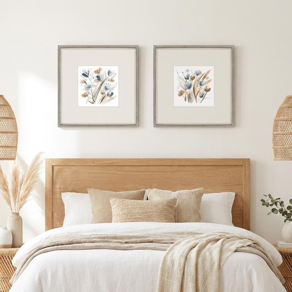Set Of Two Coastal Blooms Silver Framed Wall Art HomeRoots