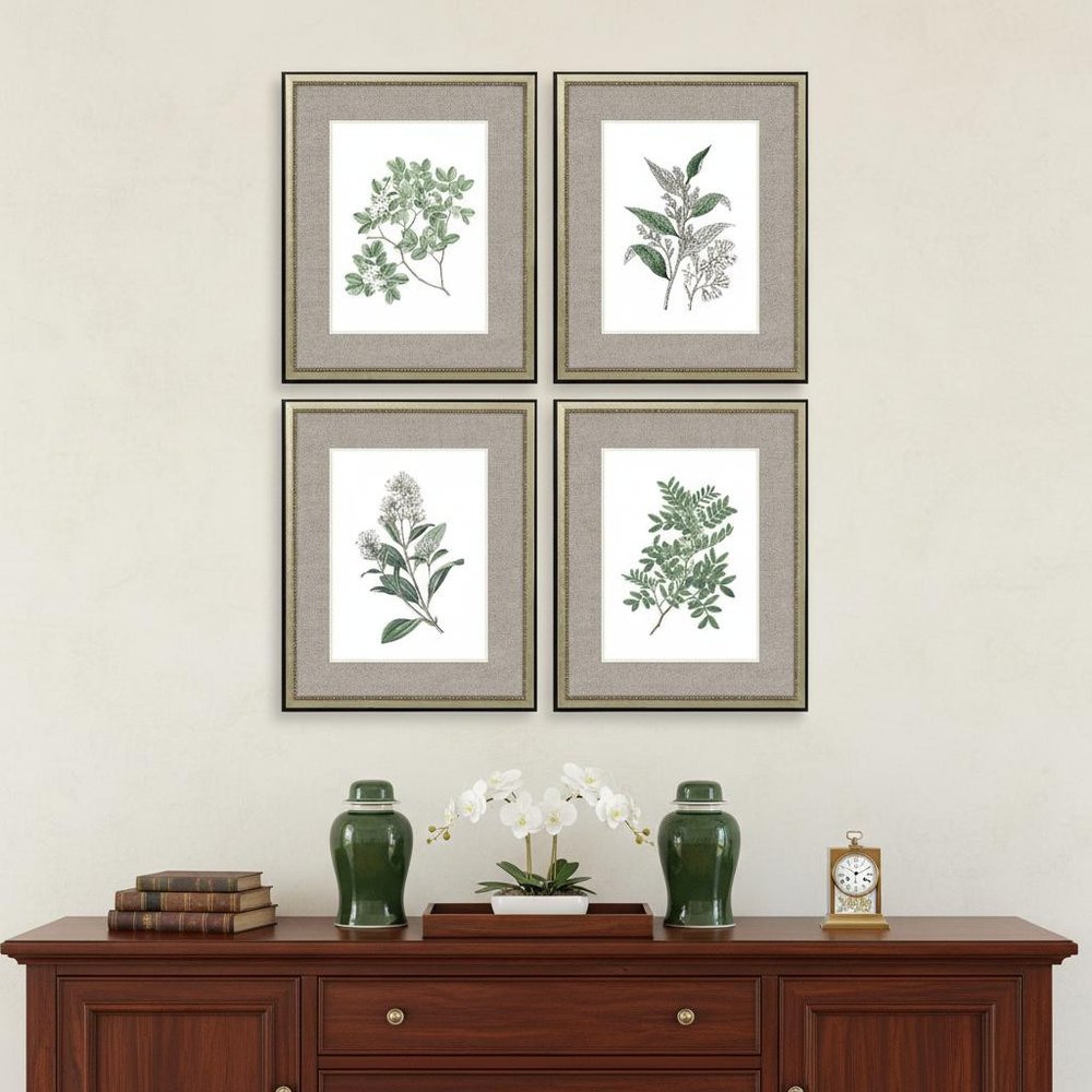Set Of Four White Flowers Silver Framed Wall Art HomeRoots