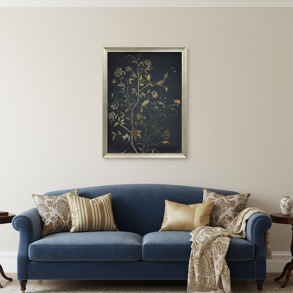 Jardine Chinois II Silver Framed Wall Art HomeRoots