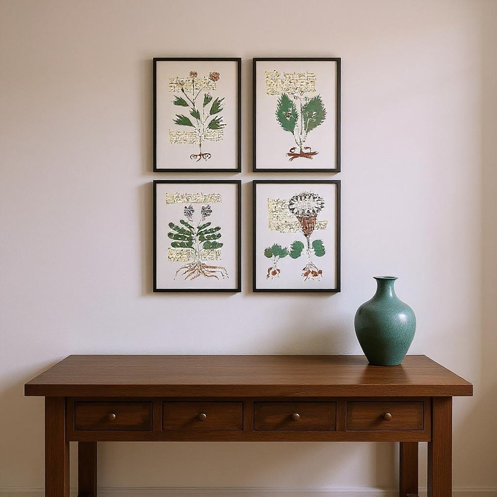Set Of Four Magical Botany Black Framed Wall Art HomeRoots