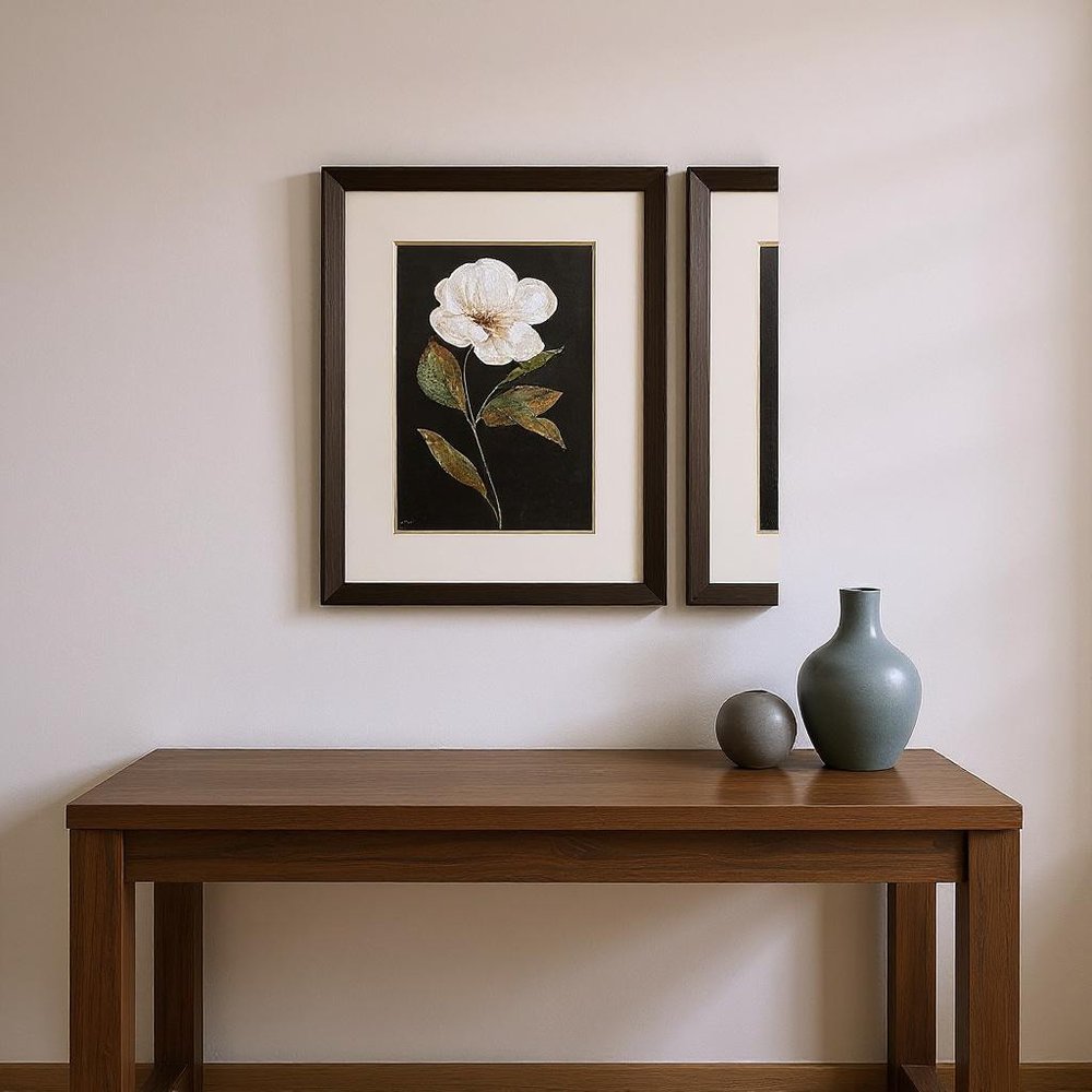 Set Of Two Botanical on Black Brown Framed Wall Art HomeRoots