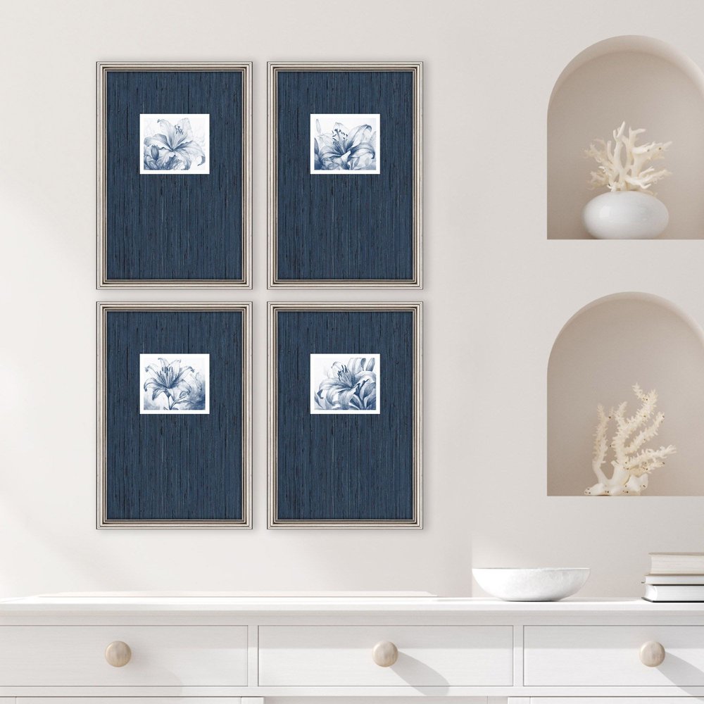 Set Of Four Lilies Silver Framed Wall Art HomeRoots