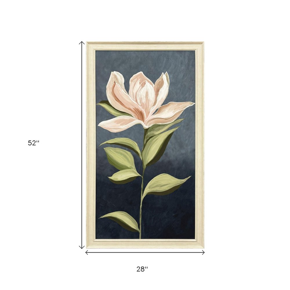 Pink Magnolia Flora I Distressed White Framed Wall Art HomeRoots