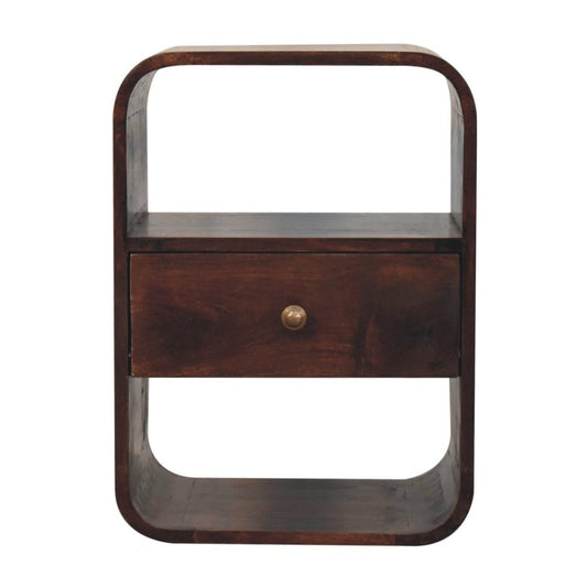 22" Chestnut Solid Wood One Drawer Nightstand HomeRoots