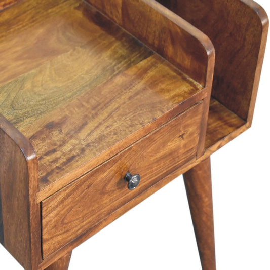 22" Chestnut Solid Wood One Drawer Nightstand HomeRoots