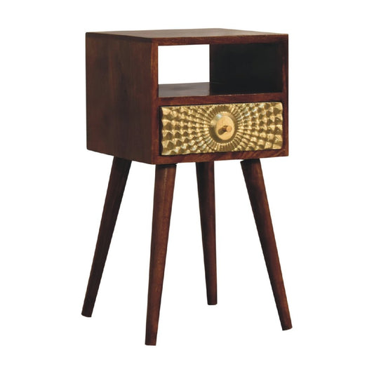 23" Chestnut Solid Wood Square One Drawer Nightstand HomeRoots