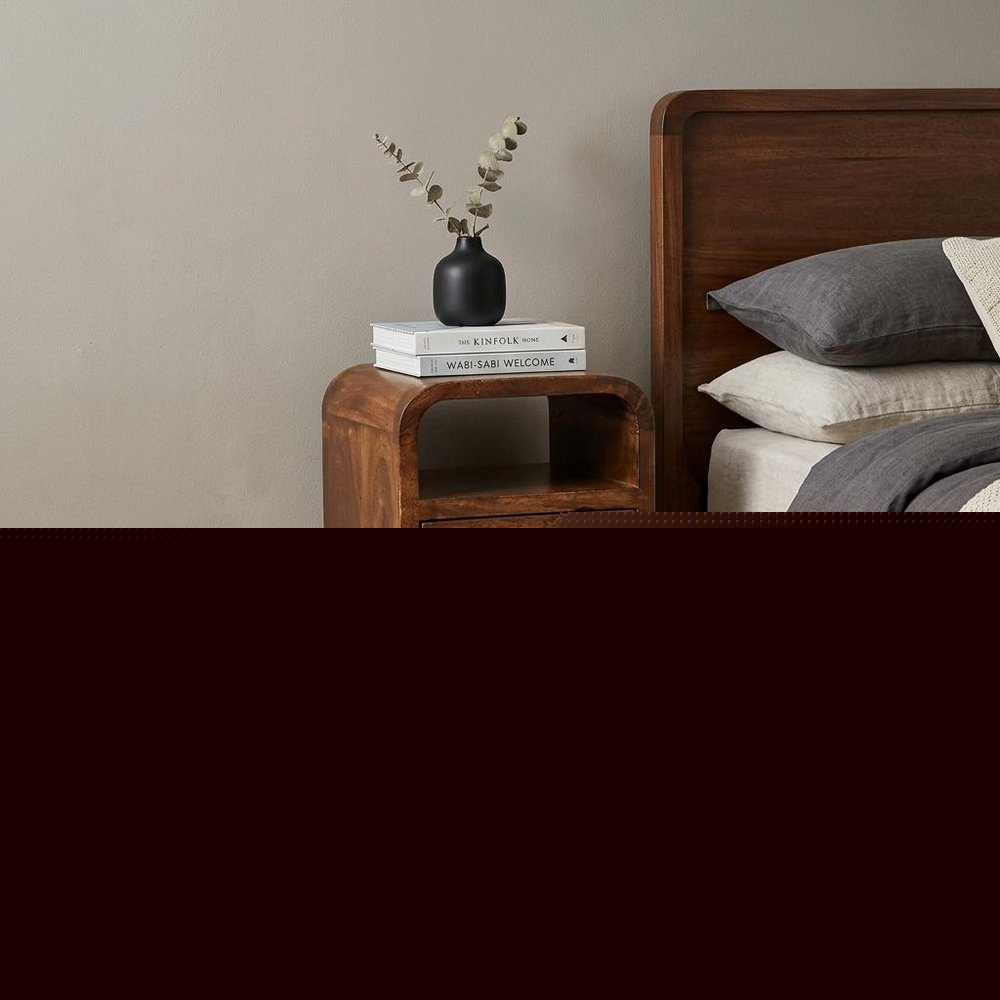 16" Chestnut Solid Wood Square One Drawer Nightstand