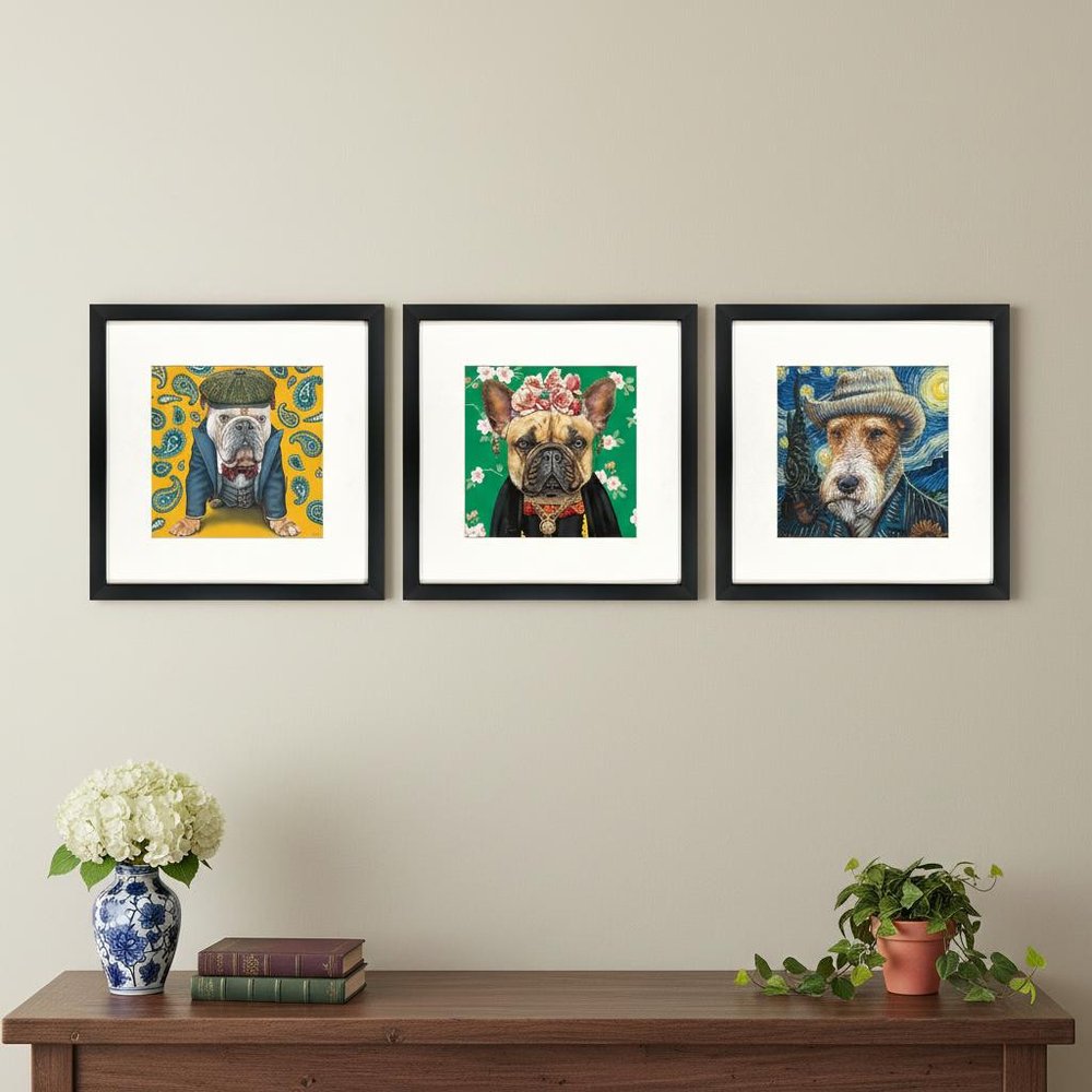 Set Of Three Master Dogs I Black Framed Wall Art HomeRoots