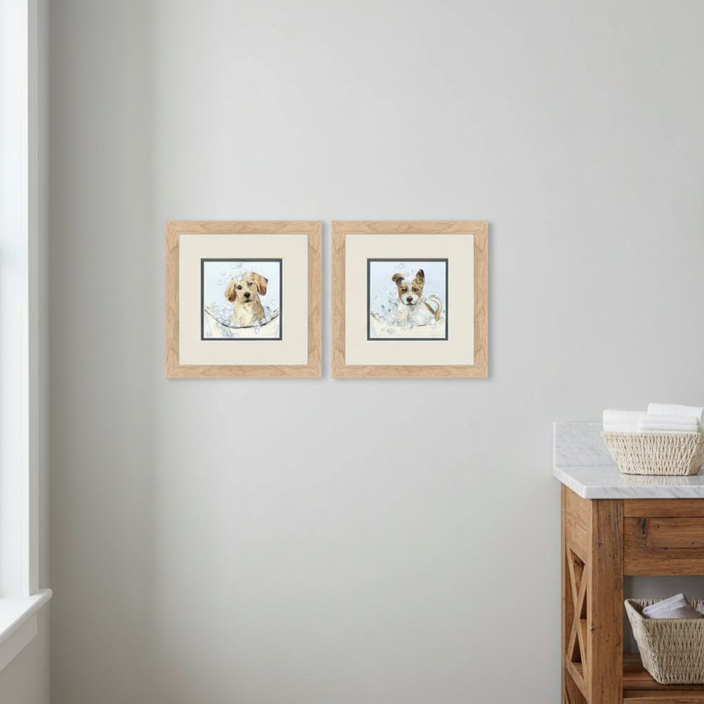 Set Of Two Bath Time Brown Framed Wall Art HomeRoots