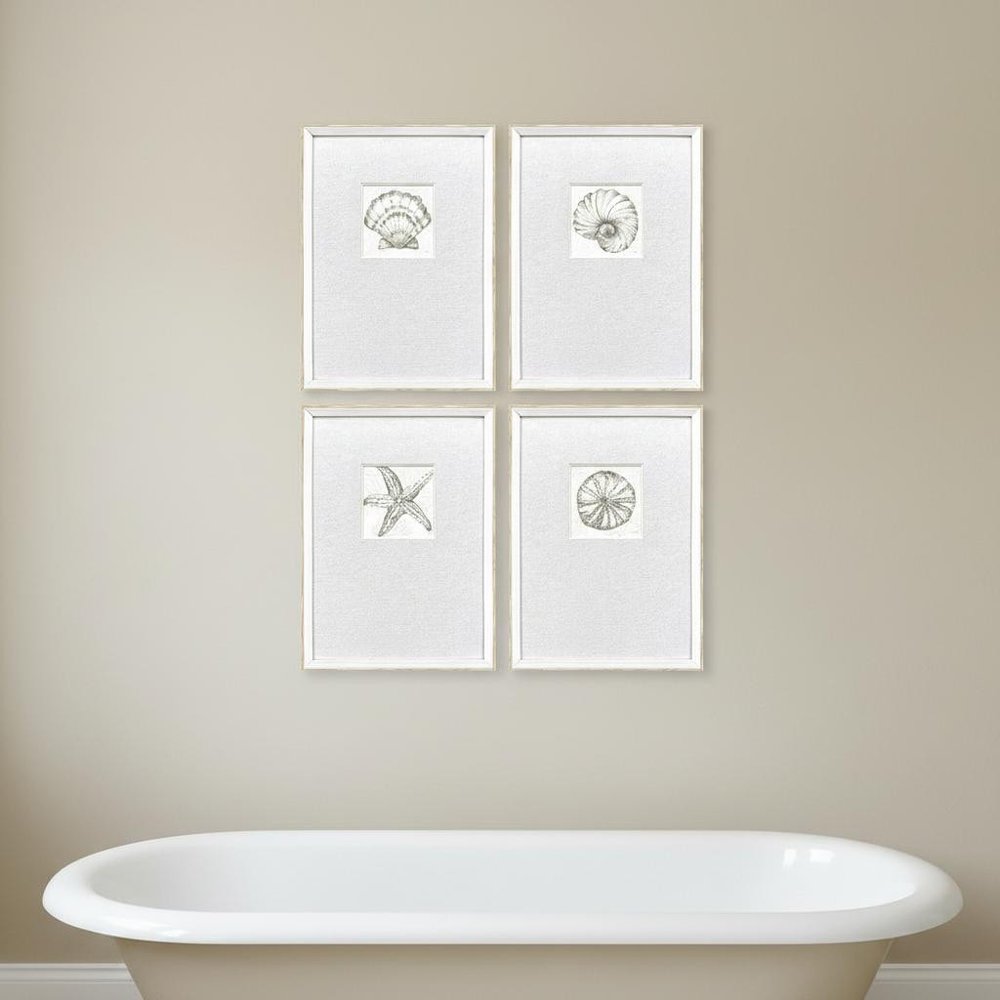 Set Of Four Coastal Reef White Framed Wall Art HomeRoots