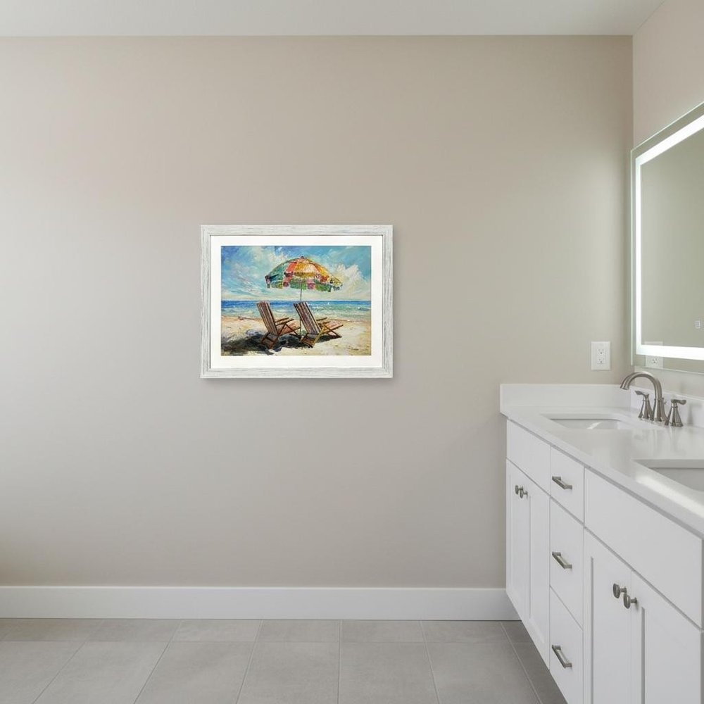 Beach Vibe Distressed White Framed Wall Art HomeRoots