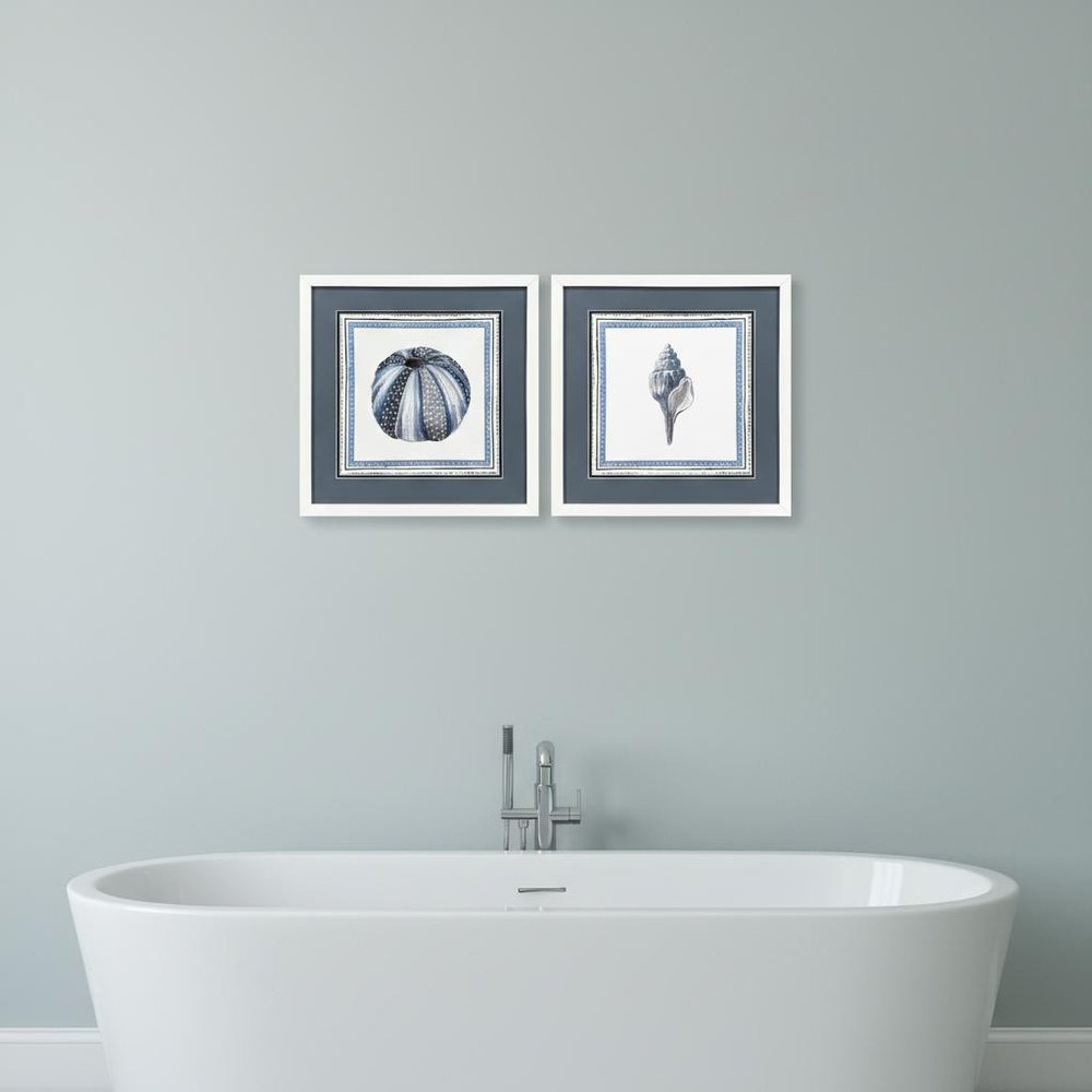 Set Of Two Seaside Blues III White Framed Wall Art HomeRoots