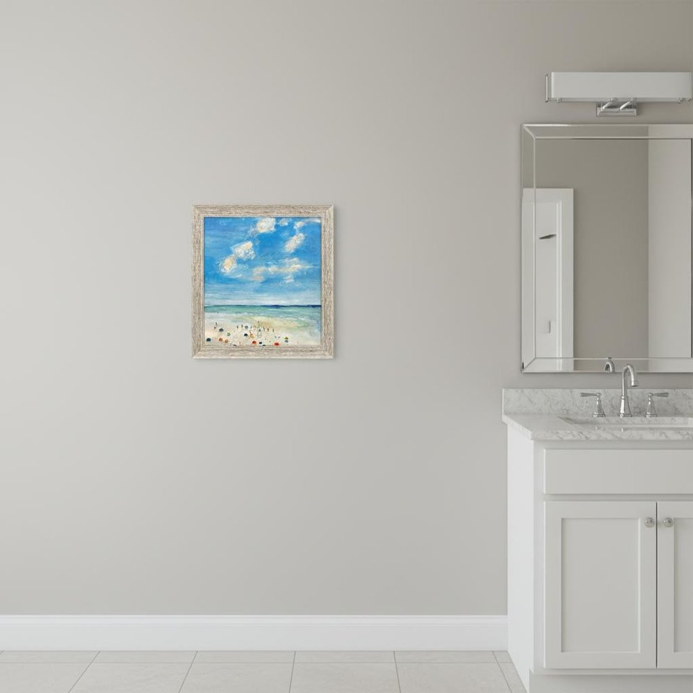 Finding Summer Distressed White Framed Wall Art HomeRoots