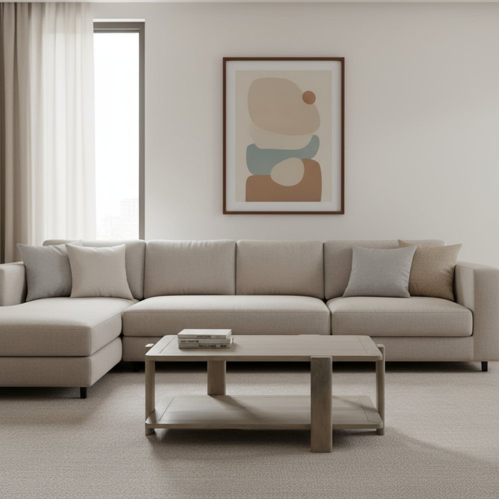 45" Natural Solid Wood Distressed Coffee Table With Shelf HomeRoots