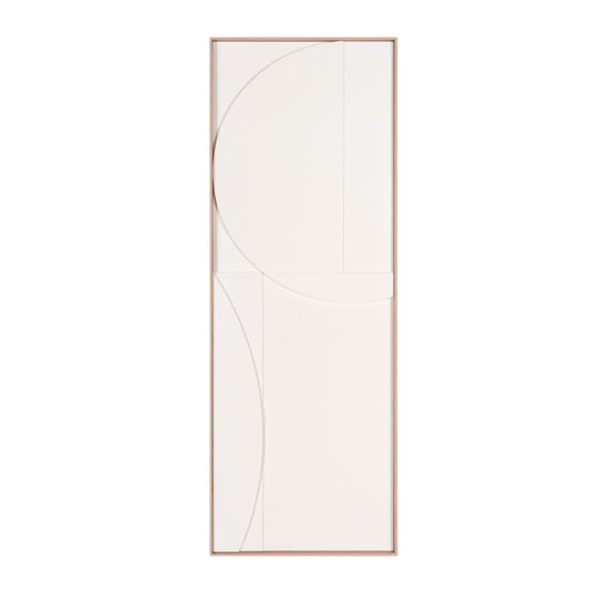 White Minimalist Geo Brown Shadowbox Wall Art HomeRoots
