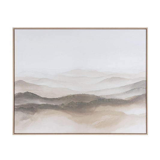 Over the Hills Hand Painted Brown Floater Frame Wall Art HomeRoots