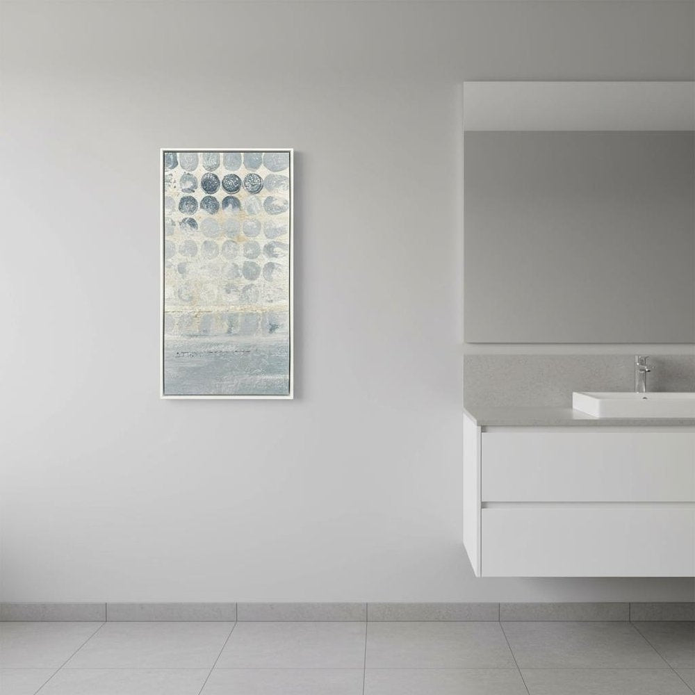 Blue Dots II White Framed Wall Art HomeRoots