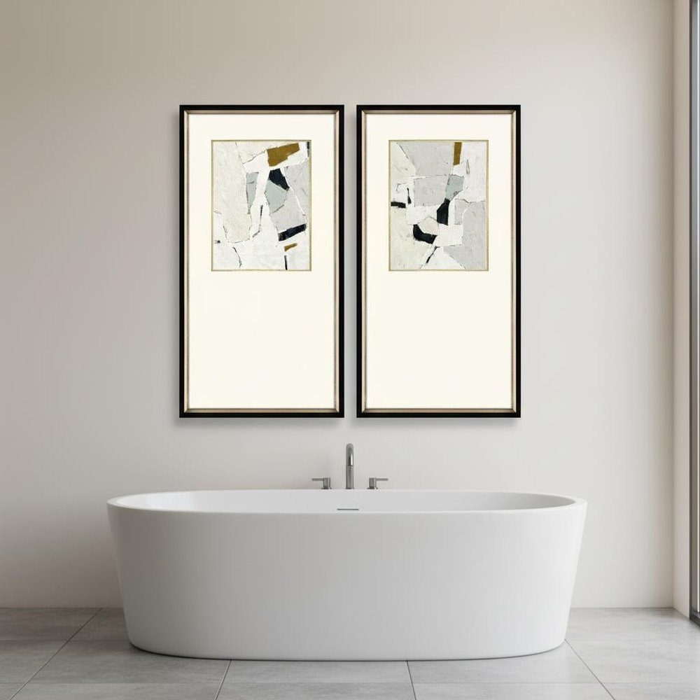 Set Of Two Zen Interactions II Black Framed Wall Art