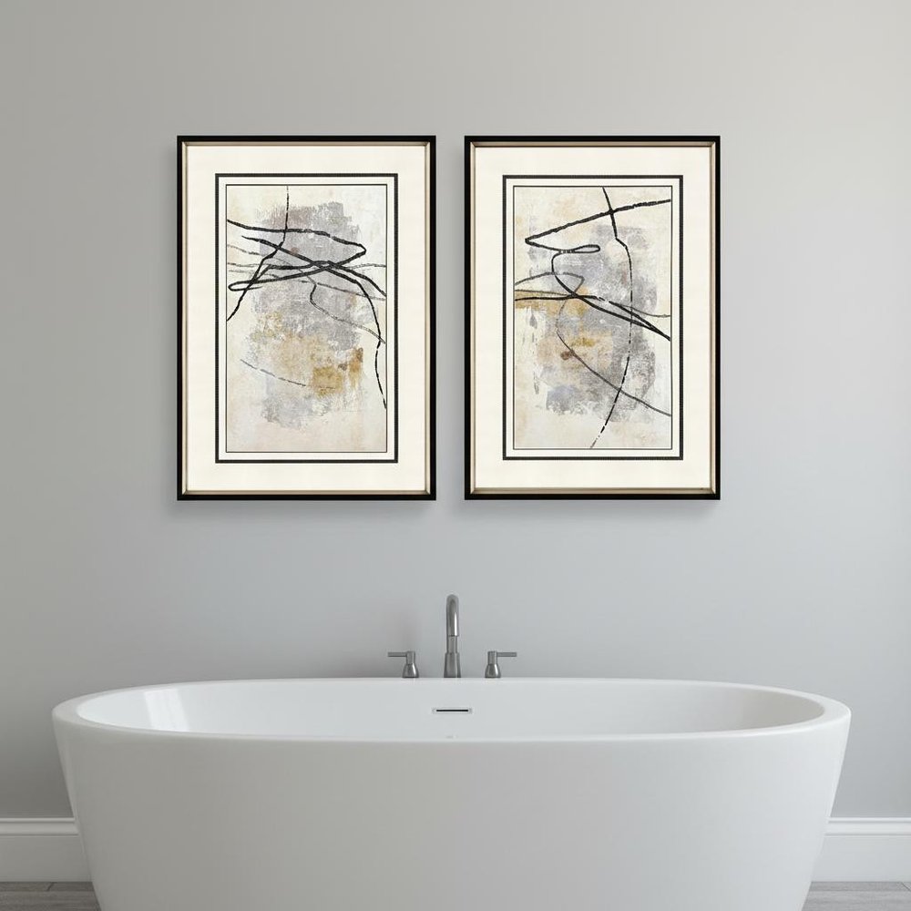 Set Of Two Tangle Black Framed Wall Art