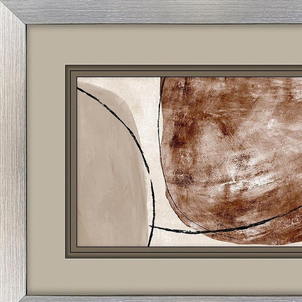 Set Of Two Shining Taupe Silver Framed Wall Art