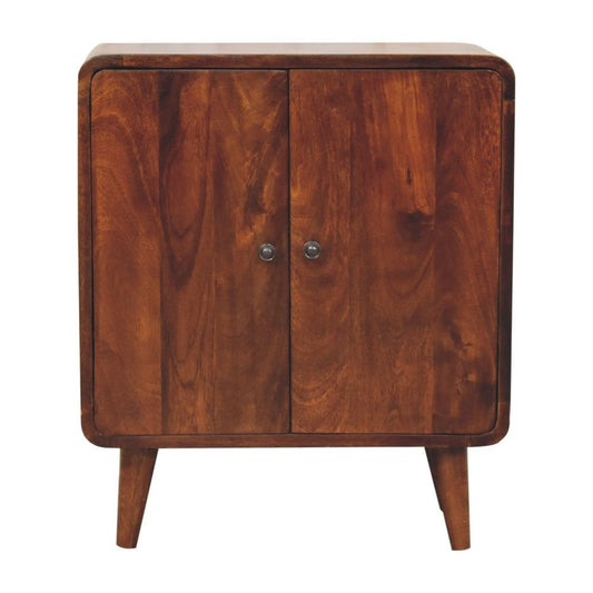 26" Brown Solid Wood Accent Cabinet With Two Doors HomeRoots