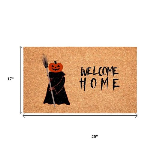 24" X 36" Natural And Brown Halloween Halloween Welcome Outdoor Coir Door Mat