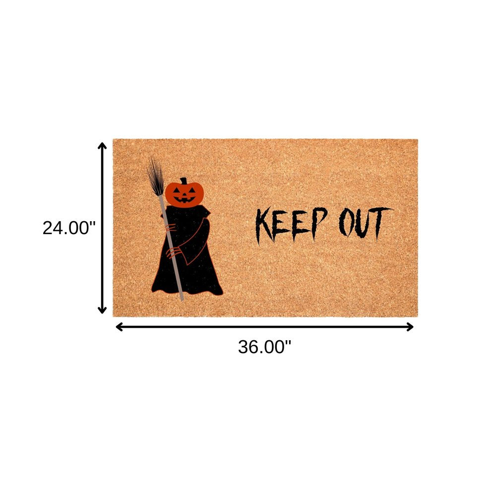 17" X 29" Natural And Brown Halloween Halloween Outdoor Coir Door Mat HomeRoots