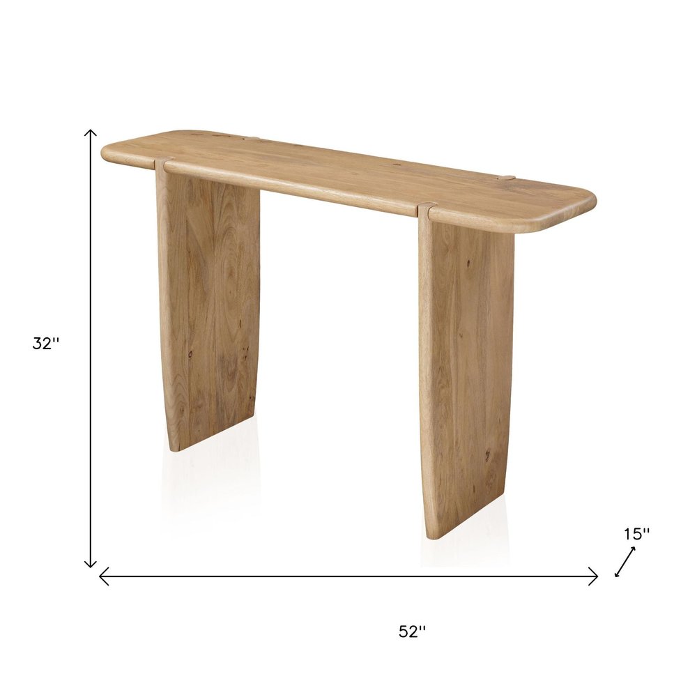 52" Natural Solid Wood Solid Console Table HomeRoots