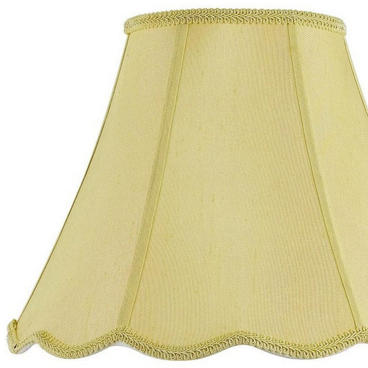 Champagne Gold Linen Piped Bell Lamp Shade HomeRoots