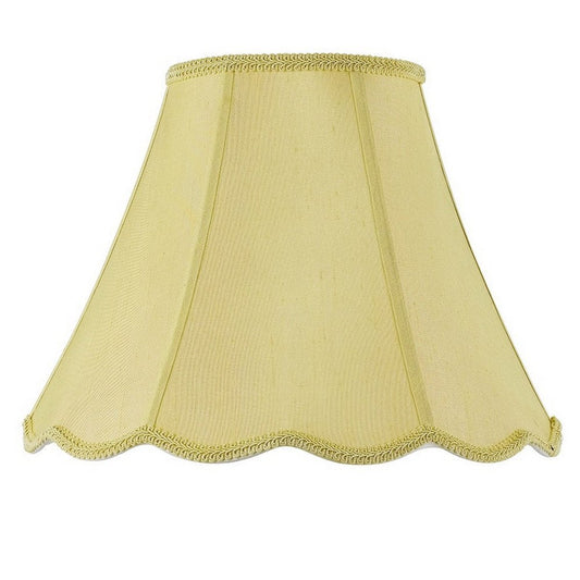 Champagne Gold Linen Piped Bell Lamp Shade HomeRoots