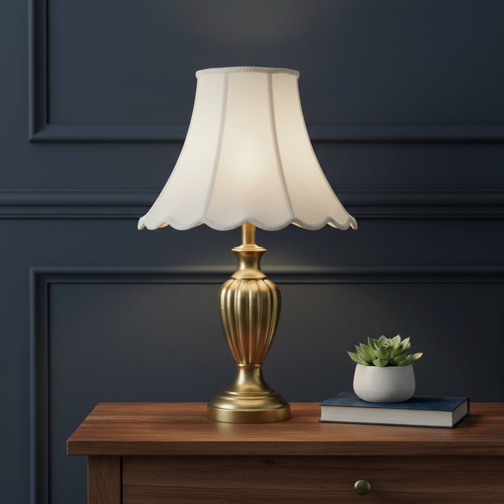 Eggshell Linen Piped Bell Lamp Shade HomeRoots