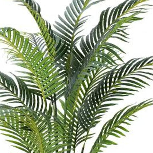 59" Green Artificial Palm Tree In Cylindrical Black Cement Pot HomeRoots